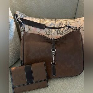 Authentic Coach hobo and matching wallet